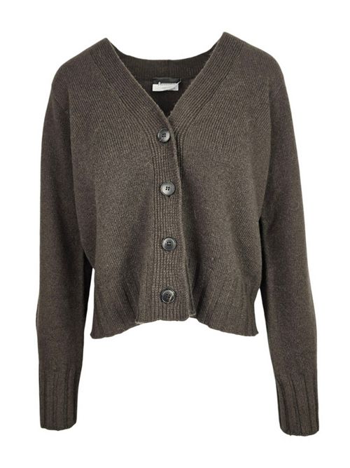 cardigan donna a scatola marrone A rovescio | 1612/6108